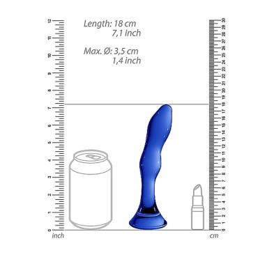 Szklane wodoodporne dildo do anusa i pochwy 15 cm